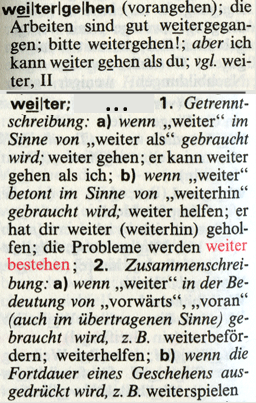 Eintrag im Duden